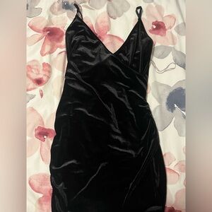 Forever 21 Black Velvet Mini Dress